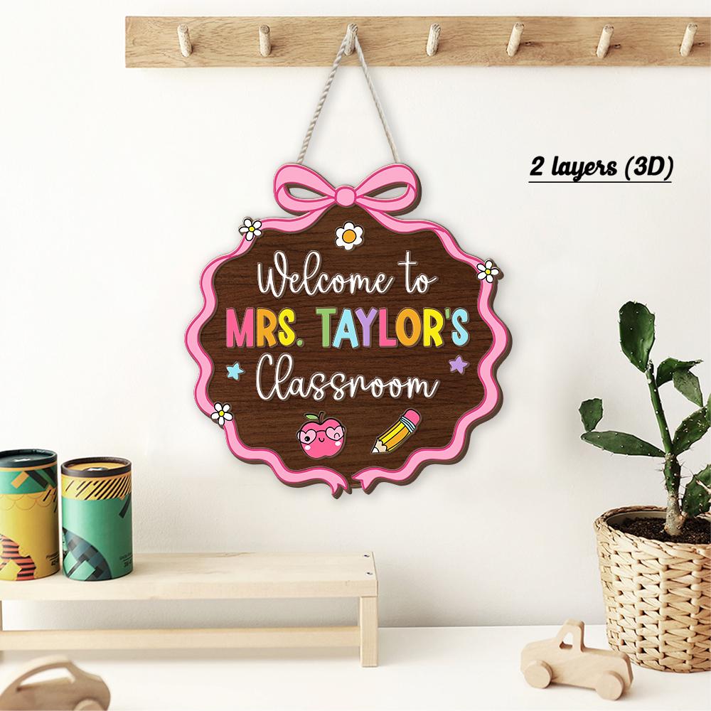 Custom 3D Teacher Door Hanger With Name, Teacher Appreciation Gift, Gift For Teacher, Teacher Name Sign Classroom Decor, Back To School Gift