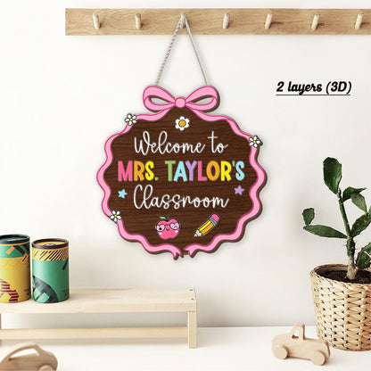 Custom 3D Teacher Door Hanger With Name, Teacher Appreciation Gift, Gift For Teacher, Teacher Name Sign Classroom Decor, Back To School Gift