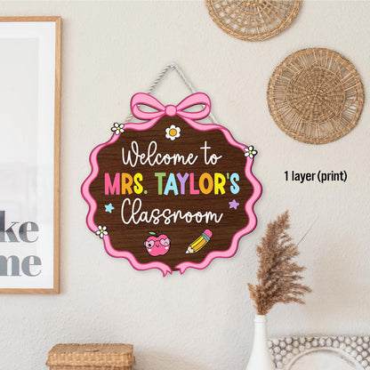 Custom 3D Teacher Door Hanger With Name, Teacher Appreciation Gift, Gift For Teacher, Teacher Name Sign Classroom Decor, Back To School Gift