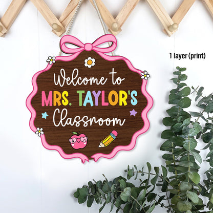 Custom 3D Teacher Door Hanger With Name, Teacher Appreciation Gift, Gift For Teacher, Teacher Name Sign Classroom Decor, Back To School Gift