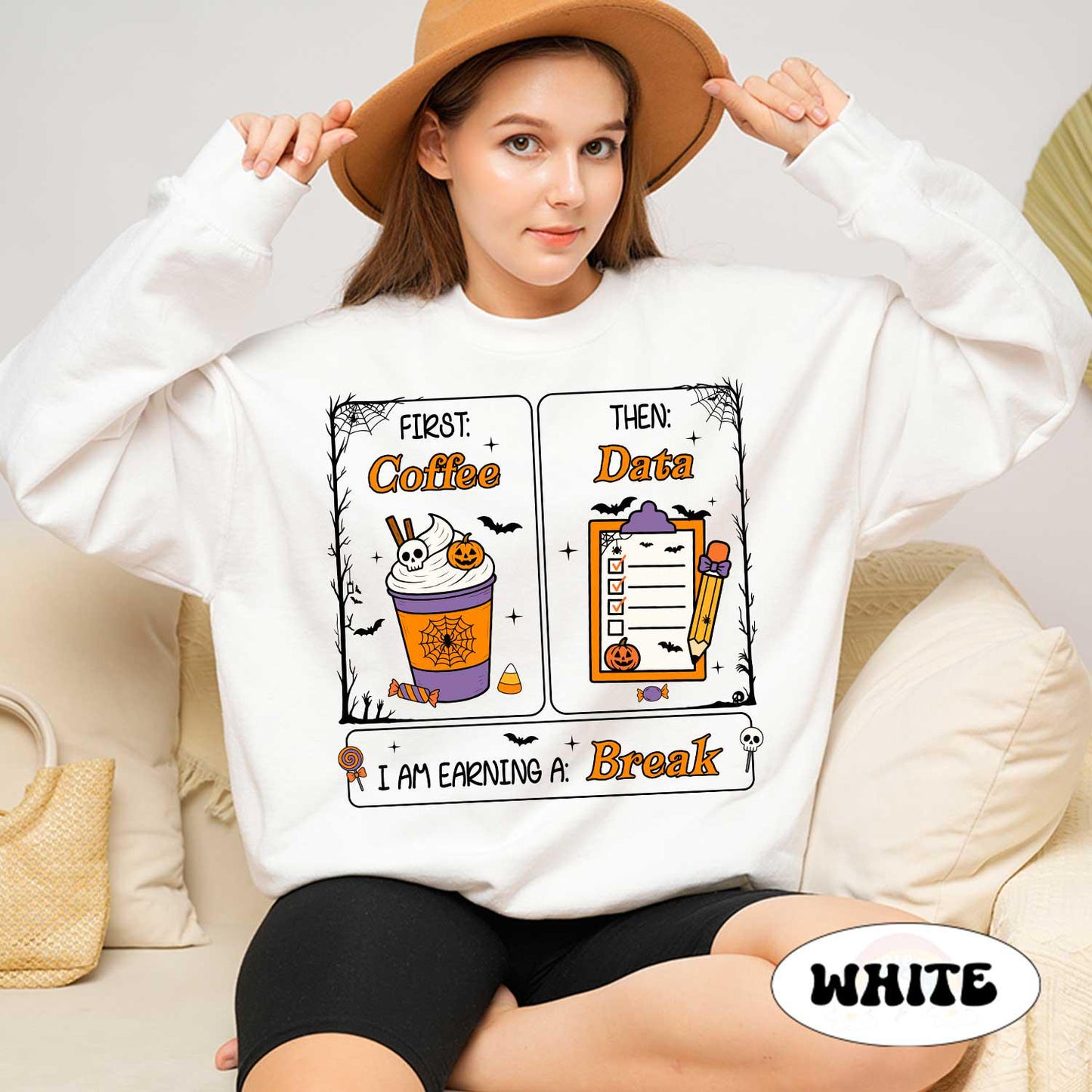 Special Education Teacher Shirt, First Coffee Then Data, Teacher Halloween Shirt, Spooky Teacher Shirt, SPED Teacher Gift, Trick Or Teach