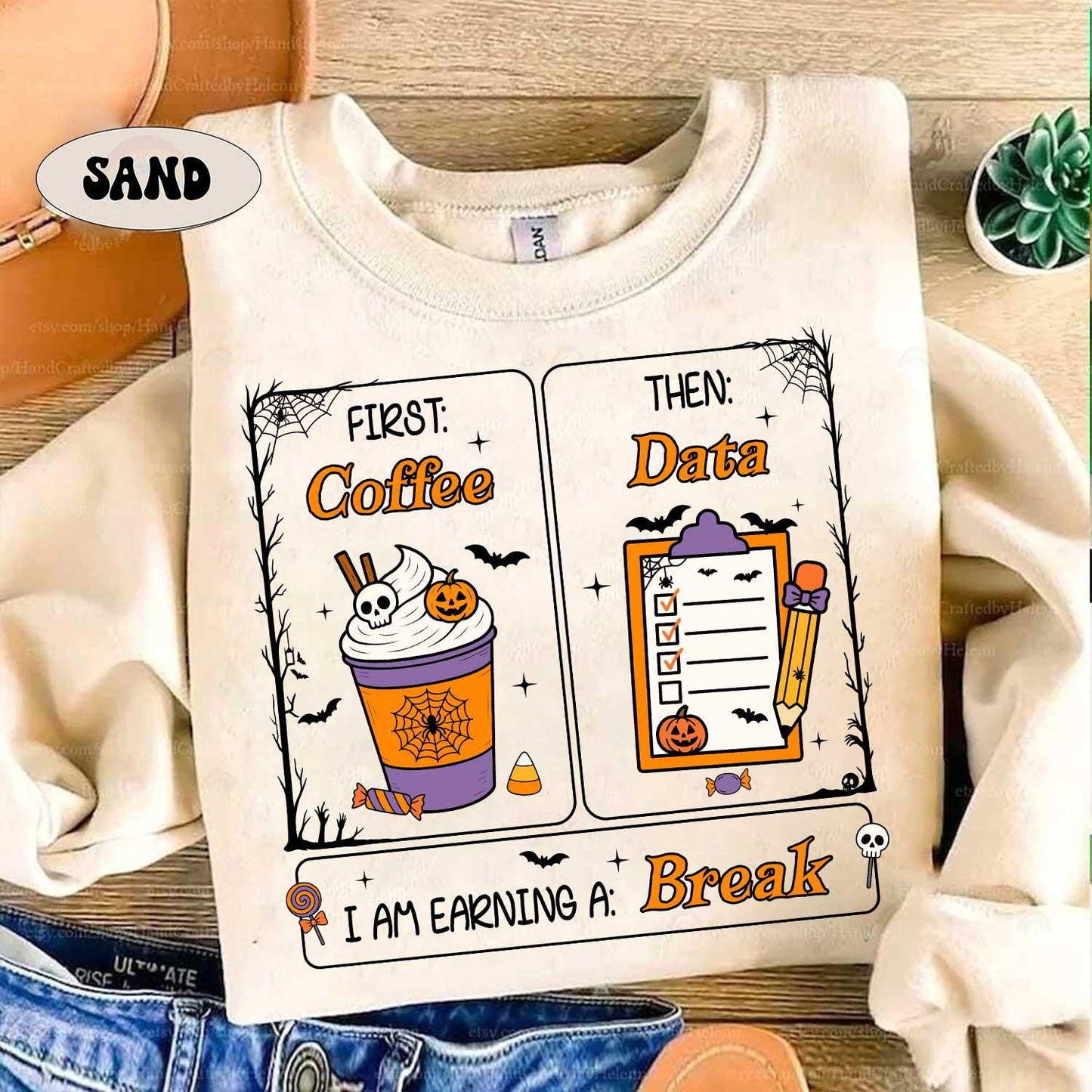 Special Education Teacher Shirt, First Coffee Then Data, Teacher Halloween Shirt, Spooky Teacher Shirt, SPED Teacher Gift, Trick Or Teach