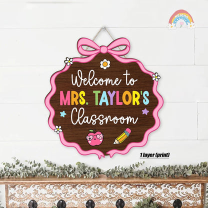 Custom 3D Teacher Door Hanger With Name, Teacher Appreciation Gift, Gift For Teacher, Teacher Name Sign Classroom Decor, Back To School Gift