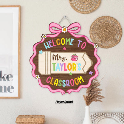 Custom 3D Teacher Door Hanger With Name, Gift For Teacher, Teacher Appreciation Gift, Teacher Name Sign Classroom Decor, Back To School Gift