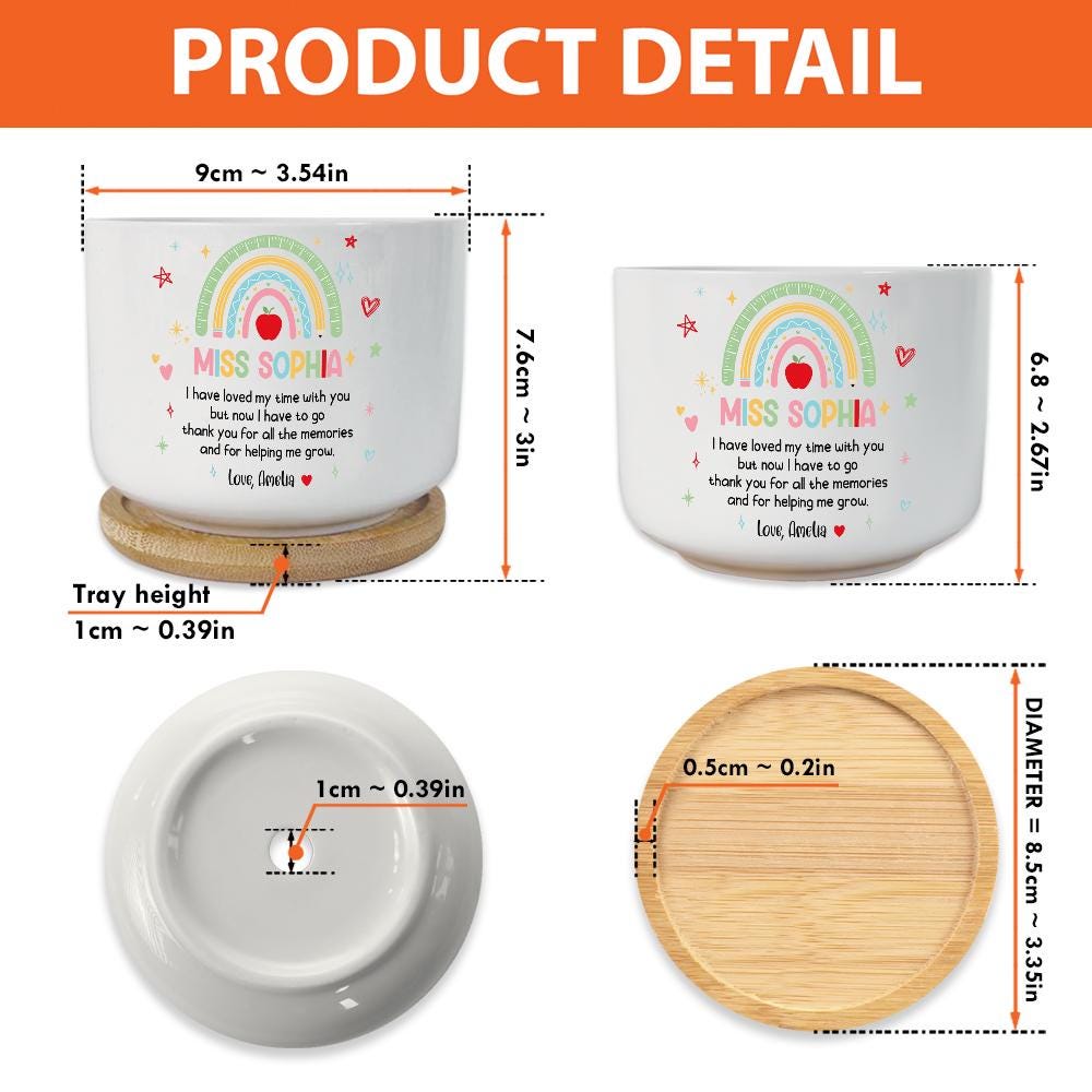 Thank You Gift for Nursery Teacher Flower Pot, Personalized Nursery Rainbow Teacher Gift Plant Pot, Teacher Appreciation Gift