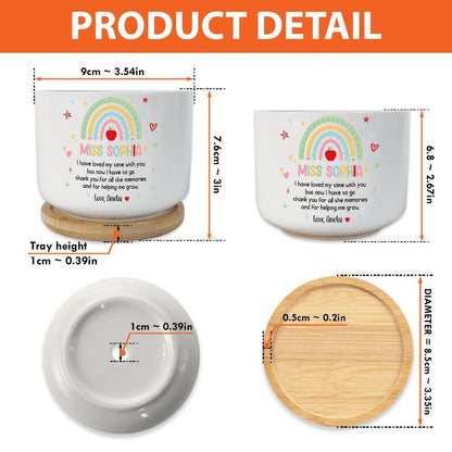 Thank You Gift for Nursery Teacher Flower Pot, Personalized Nursery Rainbow Teacher Gift Plant Pot, Teacher Appreciation Gift