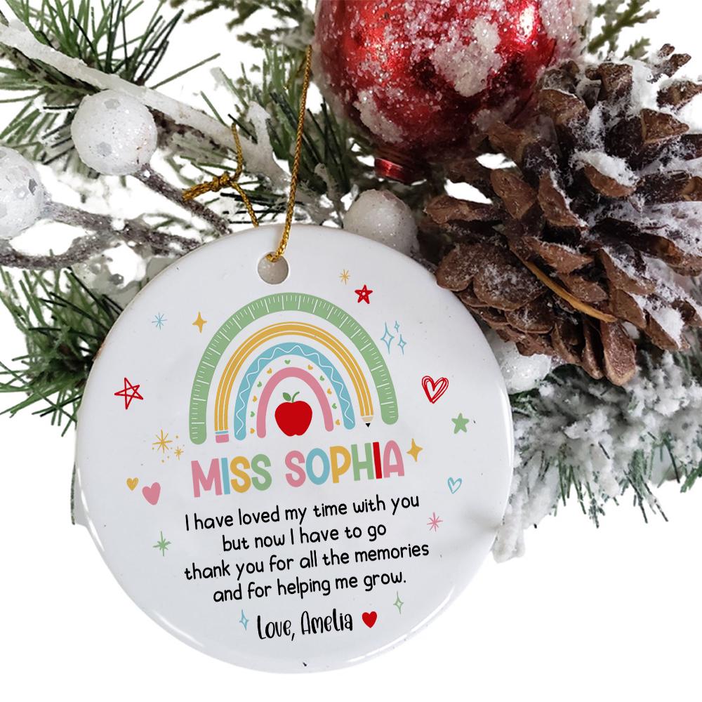 Personalized Nursery Rainbow Teacher Christmas Ornament, Nursery Teacher Gift, Teacher Appreciation Gift, Christmas Teacher Gift