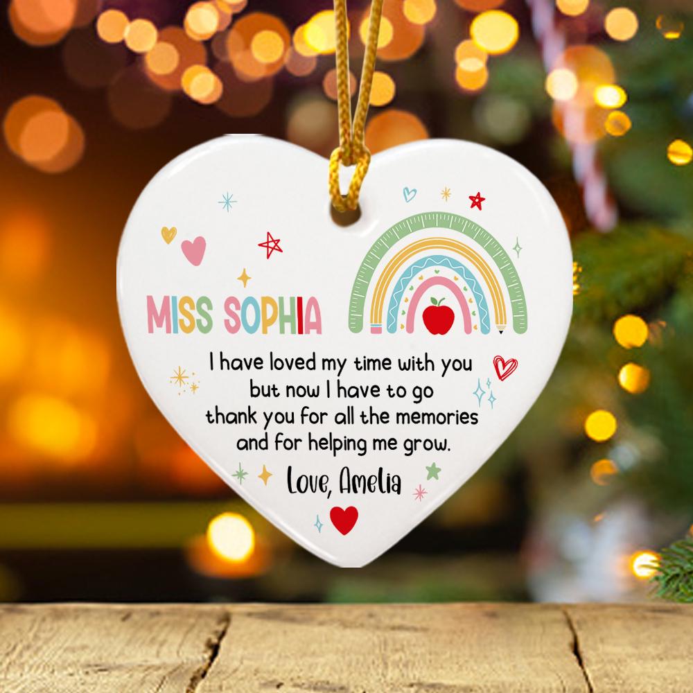 Nursery Teacher Gift, Personalized Nursery Rainbow Teacher Christmas Ornament, Teacher Appreciation Gift, Christmas Teacher Gift