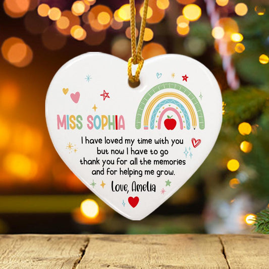 Nursery Teacher Gift, Personalized Nursery Rainbow Teacher Christmas Ornament, Teacher Appreciation Gift, Christmas Teacher Gift