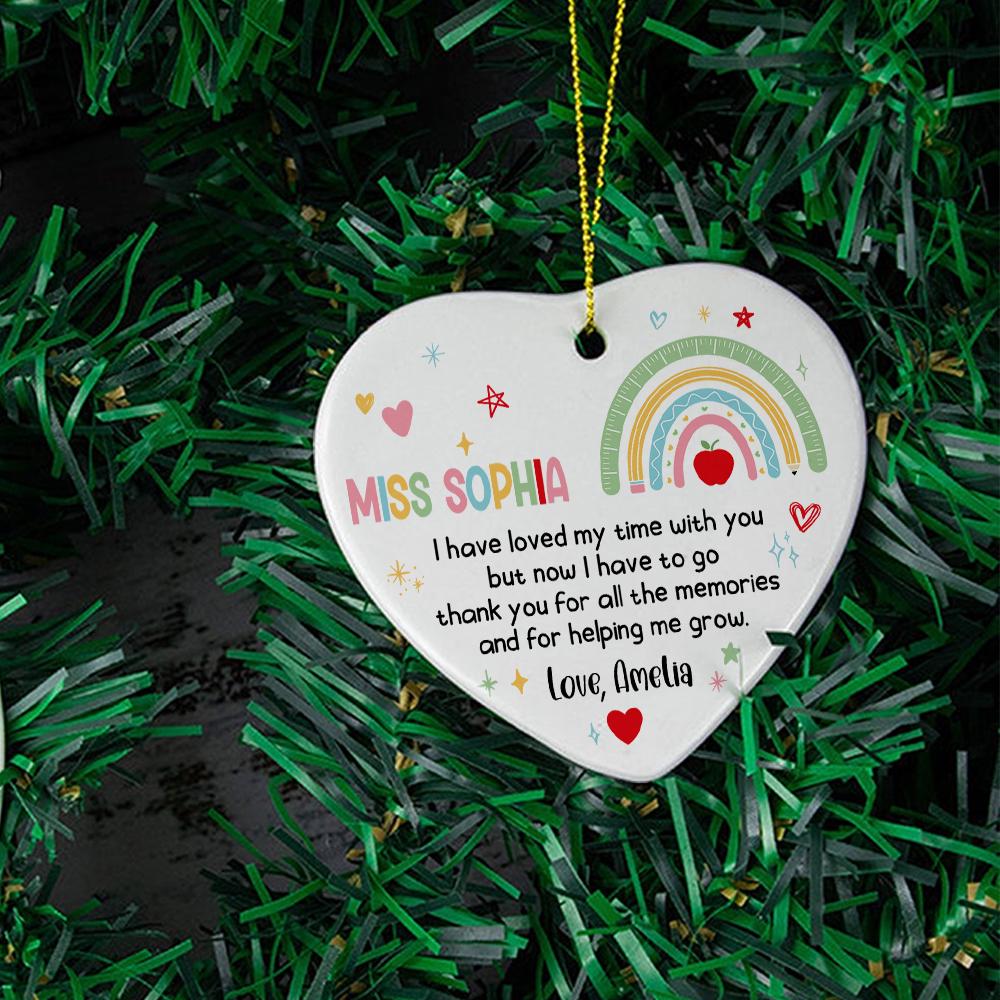 Nursery Teacher Gift, Personalized Nursery Rainbow Teacher Christmas Ornament, Teacher Appreciation Gift, Christmas Teacher Gift