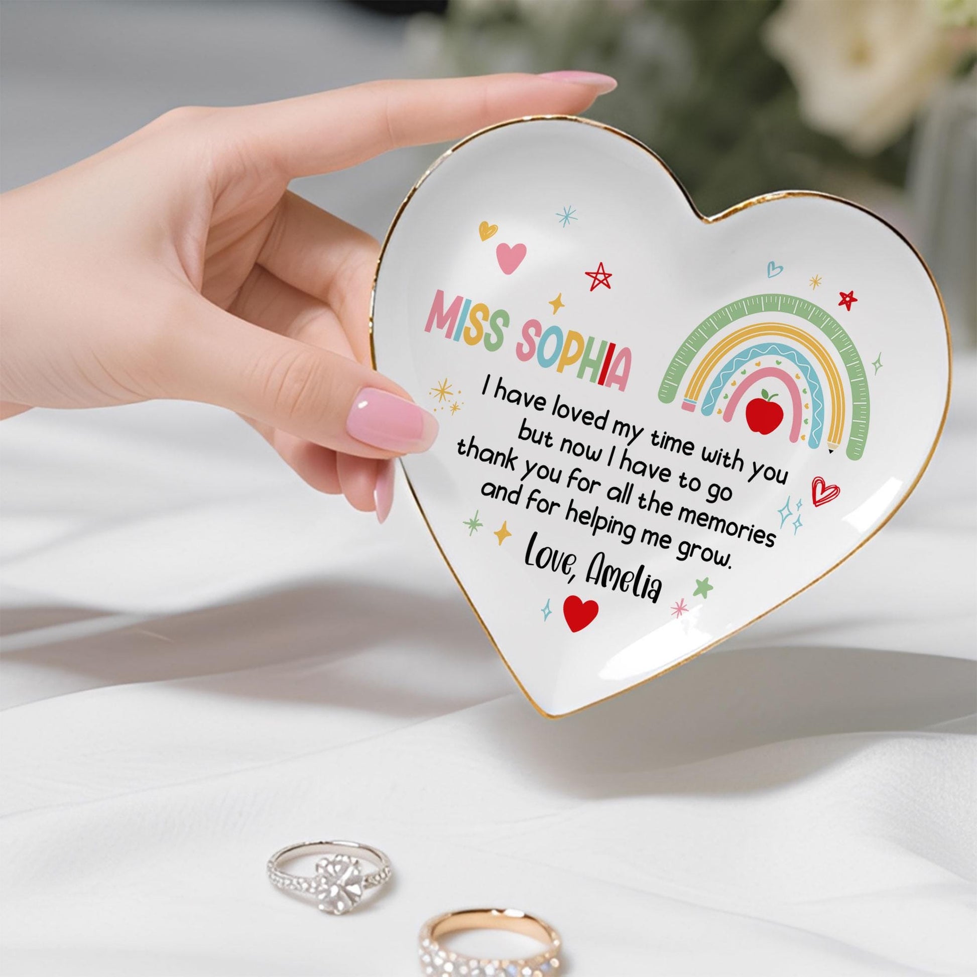 Nursery Teacher Appreciation Gift, Custom Nursery Rainbow TeacherJewelry Dish, Gifts for Teachers, Thank You Teacher Gifts, Christmas Gifts