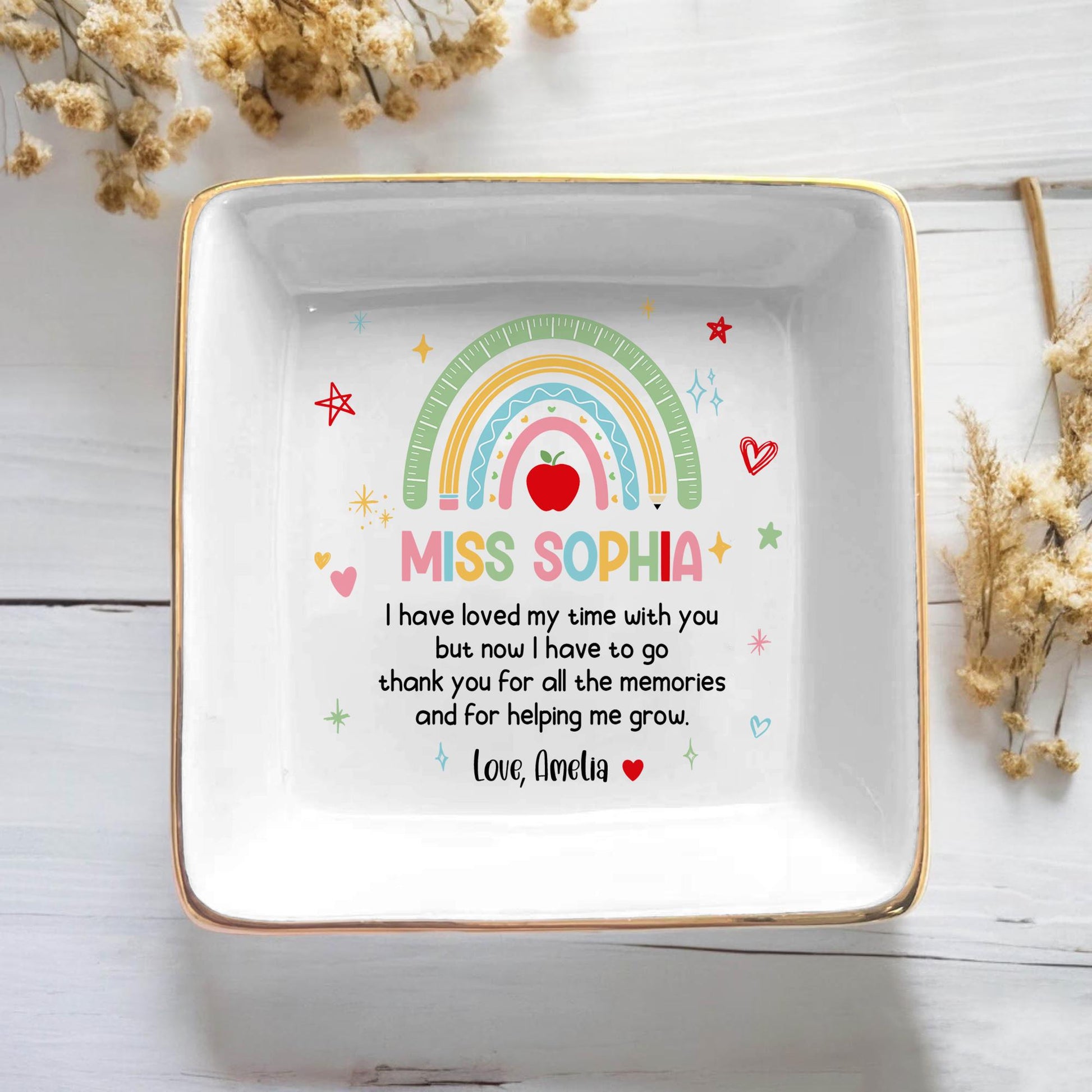 Nursery Teacher Appreciation Gift, Custom Nursery Rainbow TeacherJewelry Dish, Gifts for Teachers, Thank You Teacher Gifts, Christmas Gifts