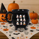 Personalized Teacher Halloween Cauldron Mug 13 Oz, Spooky Teacher Coffee Mug, Ghost Reading Book, Teacher Halloween Gifts, Halloween Mug