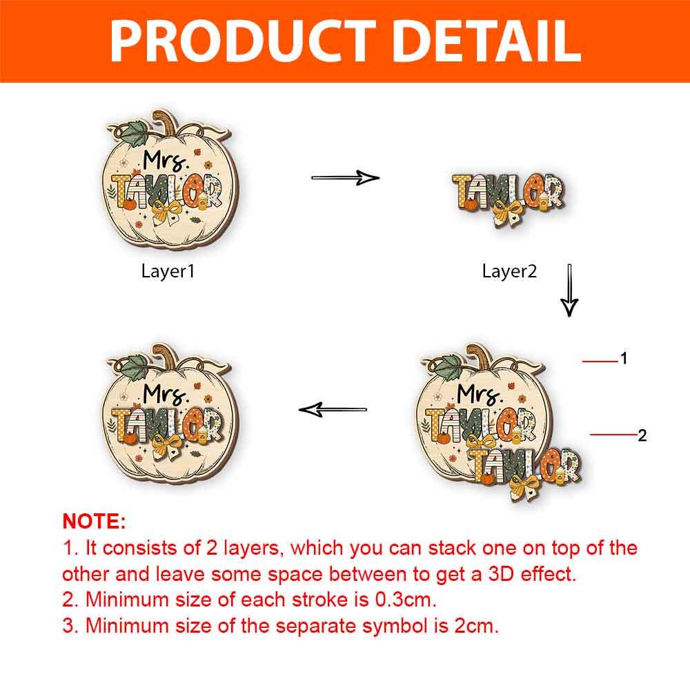 Custom Teacher Door Hanger Fall Autumn Wooden Door Sign, Teacher Thanksgiving Gift, Pumpkins Teacher Halloween, Teacher Appreciation Gift