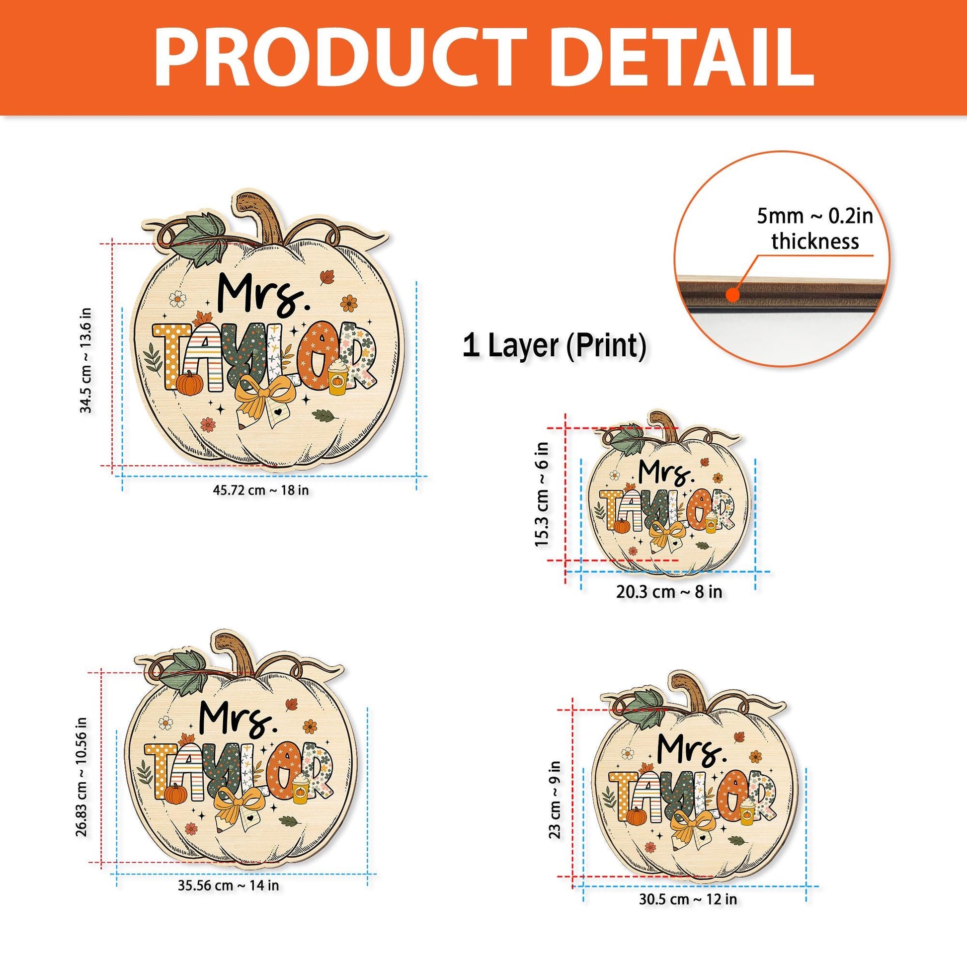 Custom Teacher Door Hanger Fall Autumn Wooden Door Sign, Teacher Thanksgiving Gift, Pumpkins Teacher Halloween, Teacher Appreciation Gift