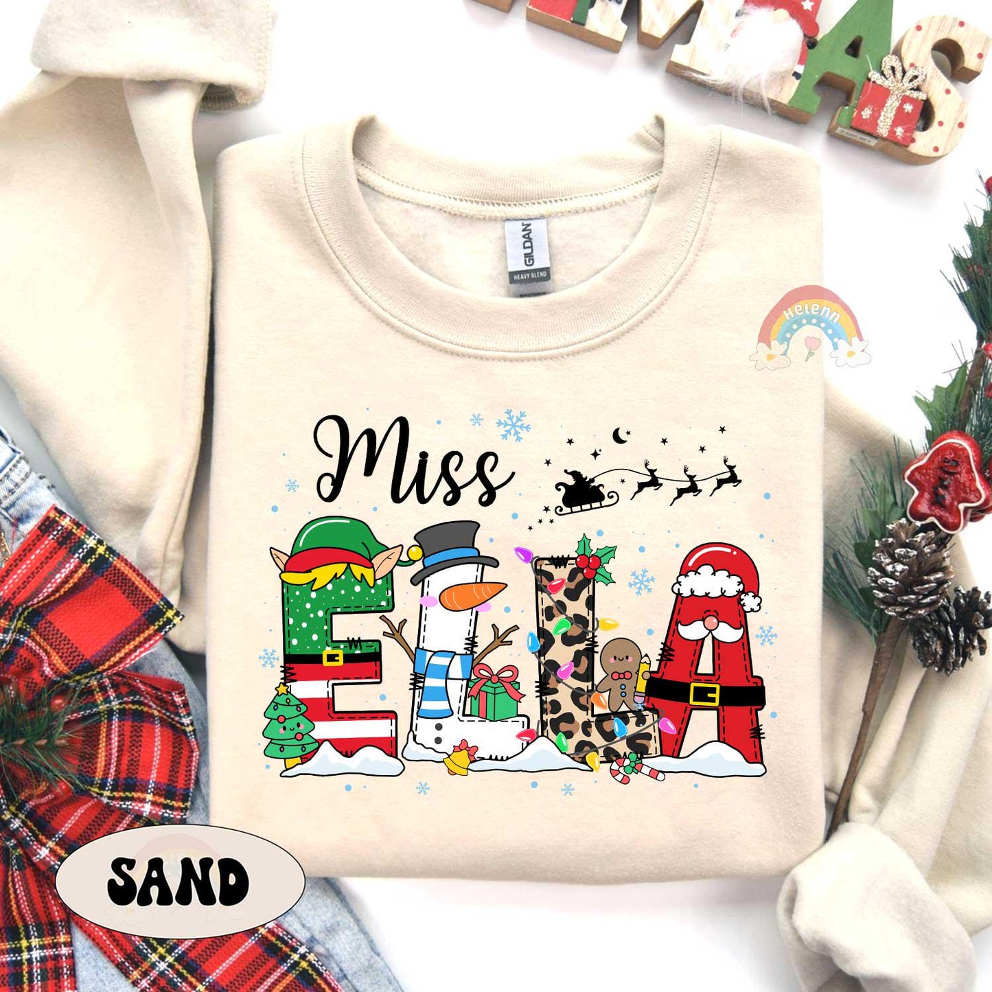 Personalized Teacher Christmas Shirt, Christmas Teacher Sweatshirt, Custom Teacher Gift, Merry Christmas Teacher, Teacher Christmas Gifts