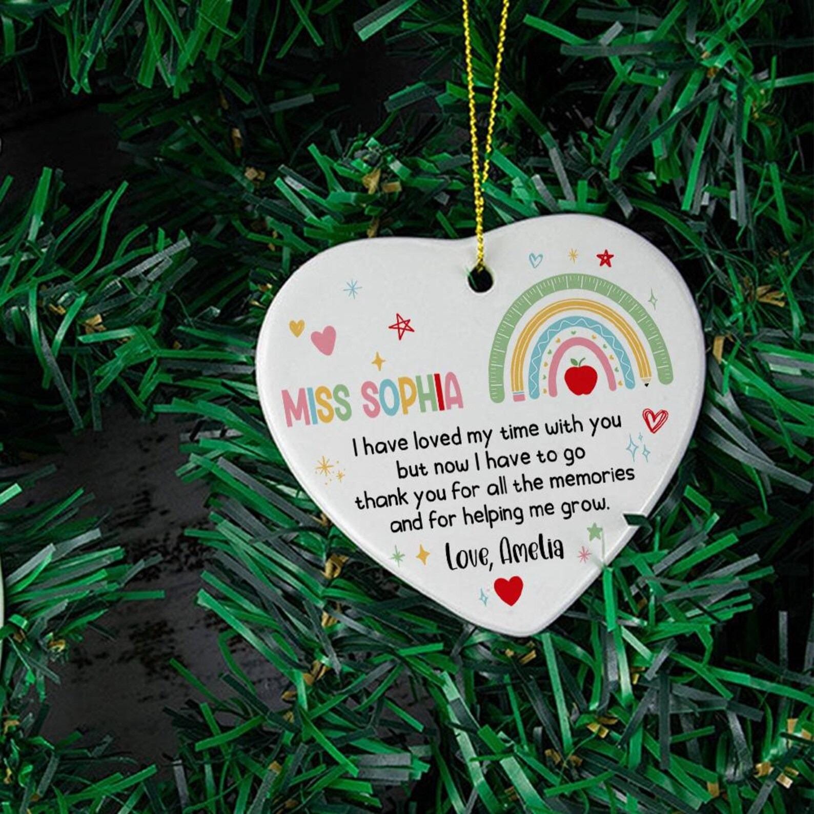 Personalized Nursery Rainbow Teacher Christmas Ornament, Nursery Teacher Gift, Teacher Appreciation Gift, Christmas Teacher Gift