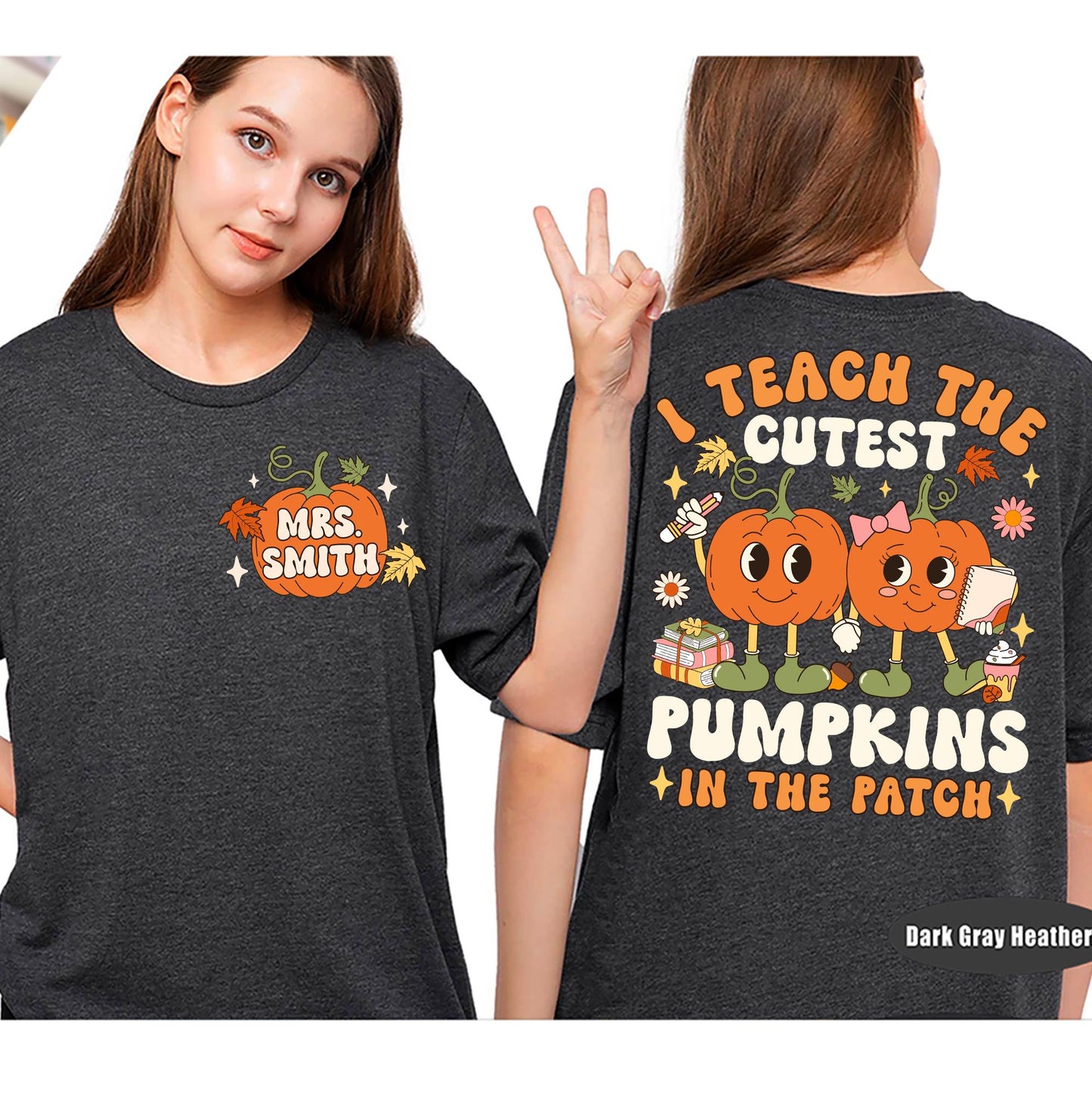 Custom Teacher Fall Shirt Pumpkin In The Patch Teacher, Retro Fall Teacher Sweatshirt Pumpkin Thanksgiving Spooky Teacher, Teacher Gifts