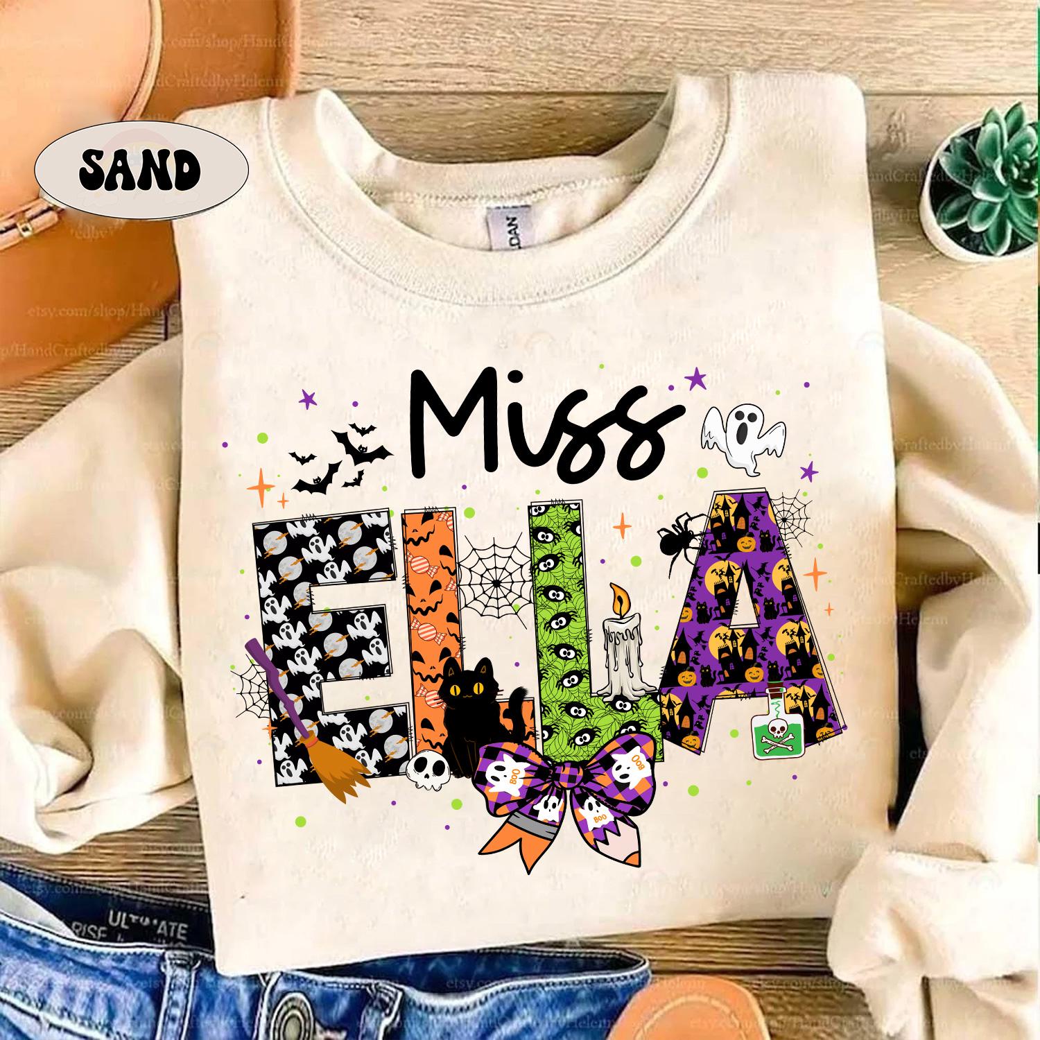 Personalized Teacher Halloween Shirt, Trick Or Teach Teacher Shirt, Spooky Teacher Shirt, Funny Teacher Tshirt Gift, Halloween Teacher Gift