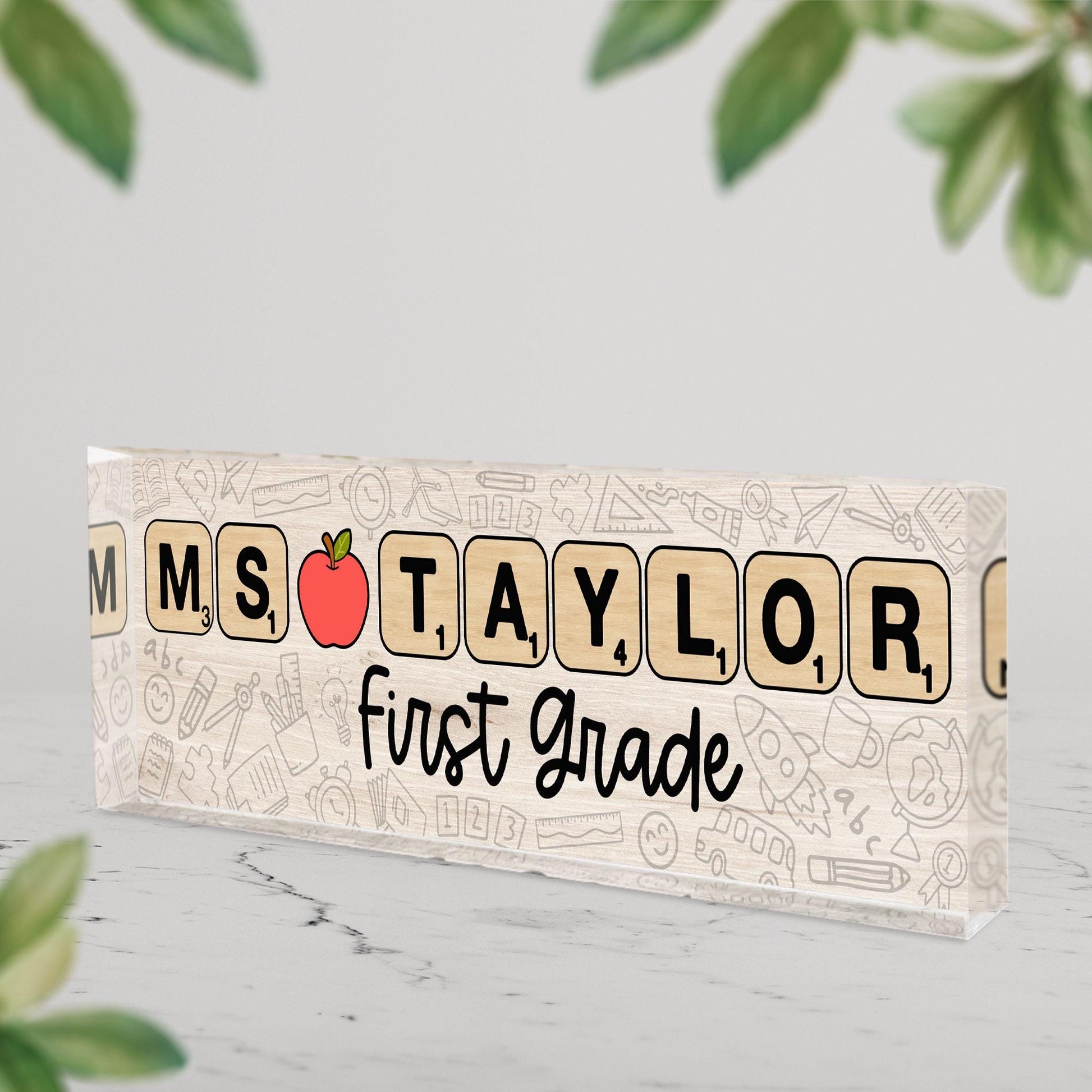 Custom Teacher Acrylic Name Plate Teacher Sign, Teacher Name Acrylic Desk Plaque, Teacher Appreciation Gift, Teacher Gift, Back To School