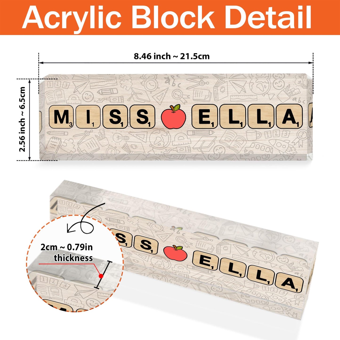 Custom Teacher Acrylic Name Plate Teacher Sign, Teacher Name Acrylic Desk Plaque, Teacher Appreciation Gift, Teacher Gift, Back To School