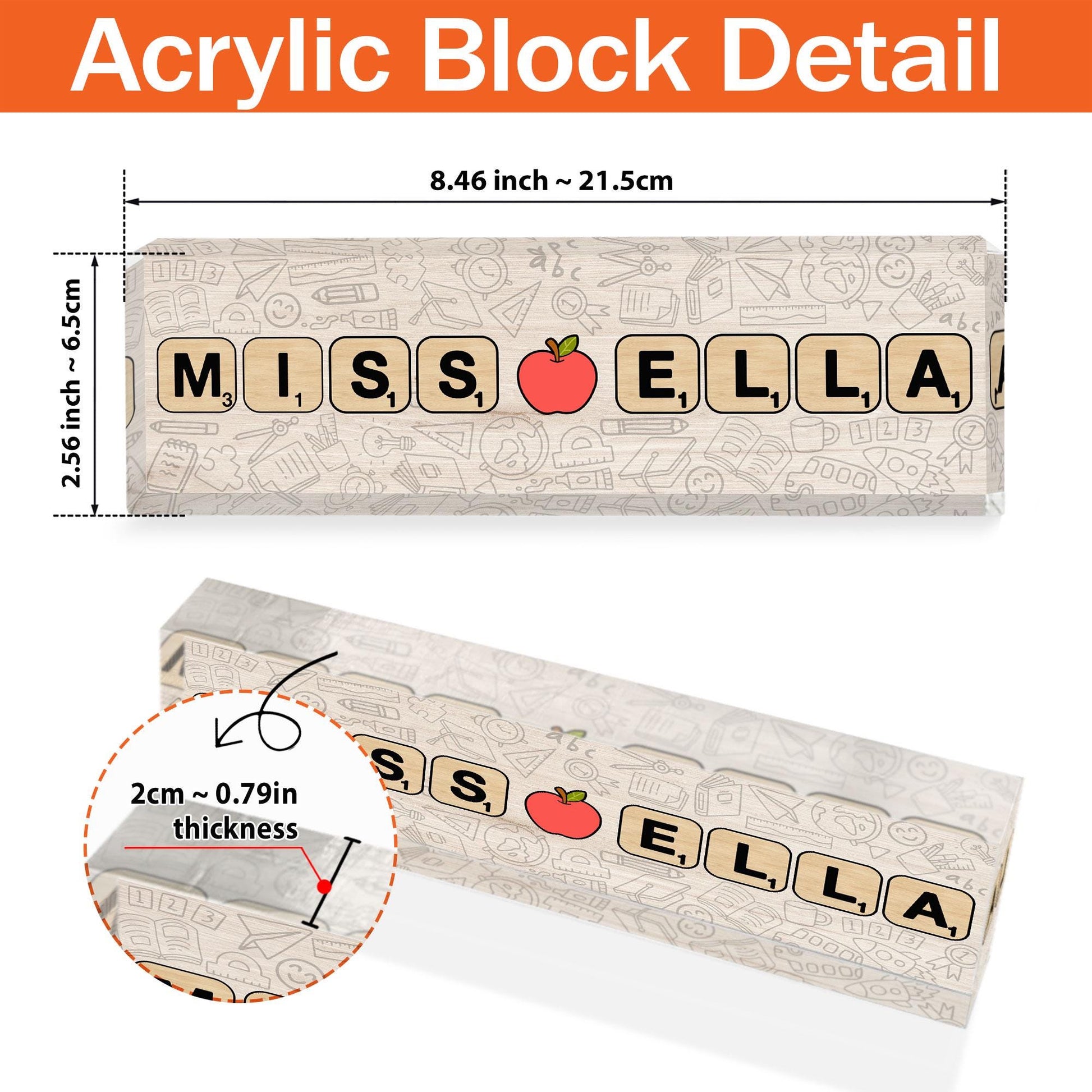 Custom Teacher Acrylic Name Plate Teacher Sign, Teacher Name Acrylic Desk Plaque, Teacher Appreciation Gift, Teacher Gift, Back To School