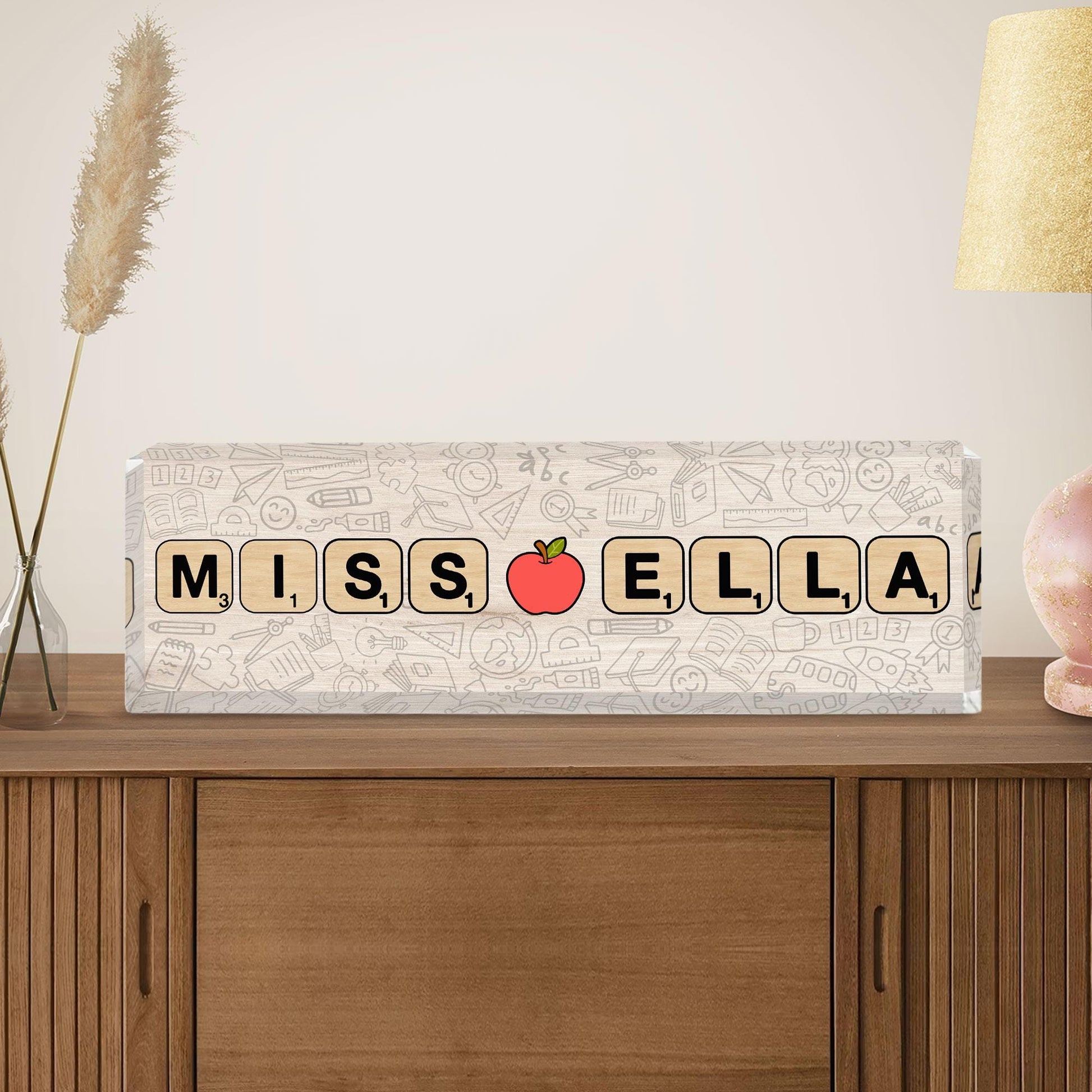 Custom Teacher Acrylic Name Plate Teacher Sign, Teacher Name Acrylic Desk Plaque, Teacher Appreciation Gift, Teacher Gift, Back To School