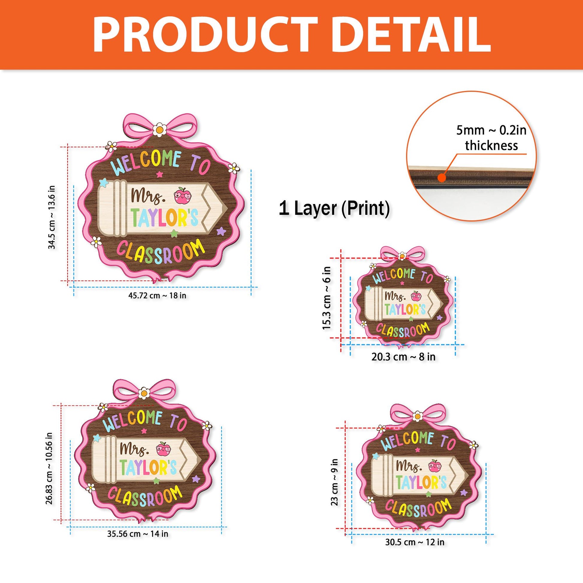 Custom 3D Teacher Door Hanger With Name, Gift For Teacher, Teacher Appreciation Gift, Teacher Name Sign Classroom Decor, Back To School Gift