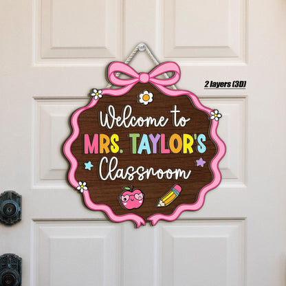 Custom 3D Teacher Door Hanger With Name, Teacher Appreciation Gift, Gift For Teacher, Teacher Name Sign Classroom Decor, Back To School Gift