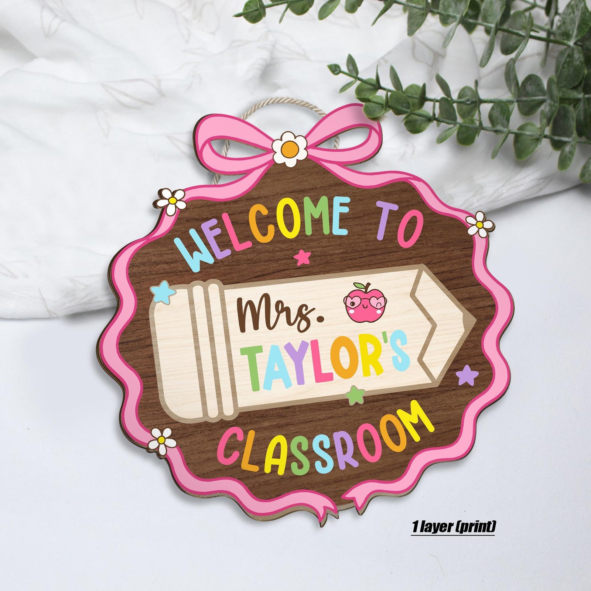 Custom 3D Teacher Door Hanger With Name, Gift For Teacher, Teacher Appreciation Gift, Teacher Name Sign Classroom Decor, Back To School Gift