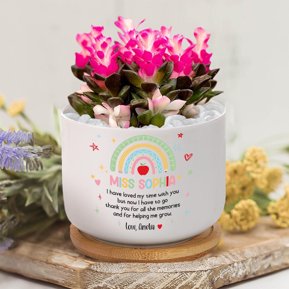 Thank You Gift for Nursery Teacher Flower Pot, Personalized Nursery Rainbow Teacher Gift Plant Pot, Teacher Appreciation Gift