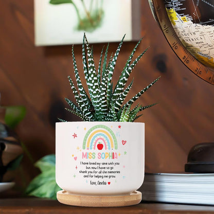 Thank You Gift for Nursery Teacher Flower Pot, Personalized Nursery Rainbow Teacher Gift Plant Pot, Teacher Appreciation Gift