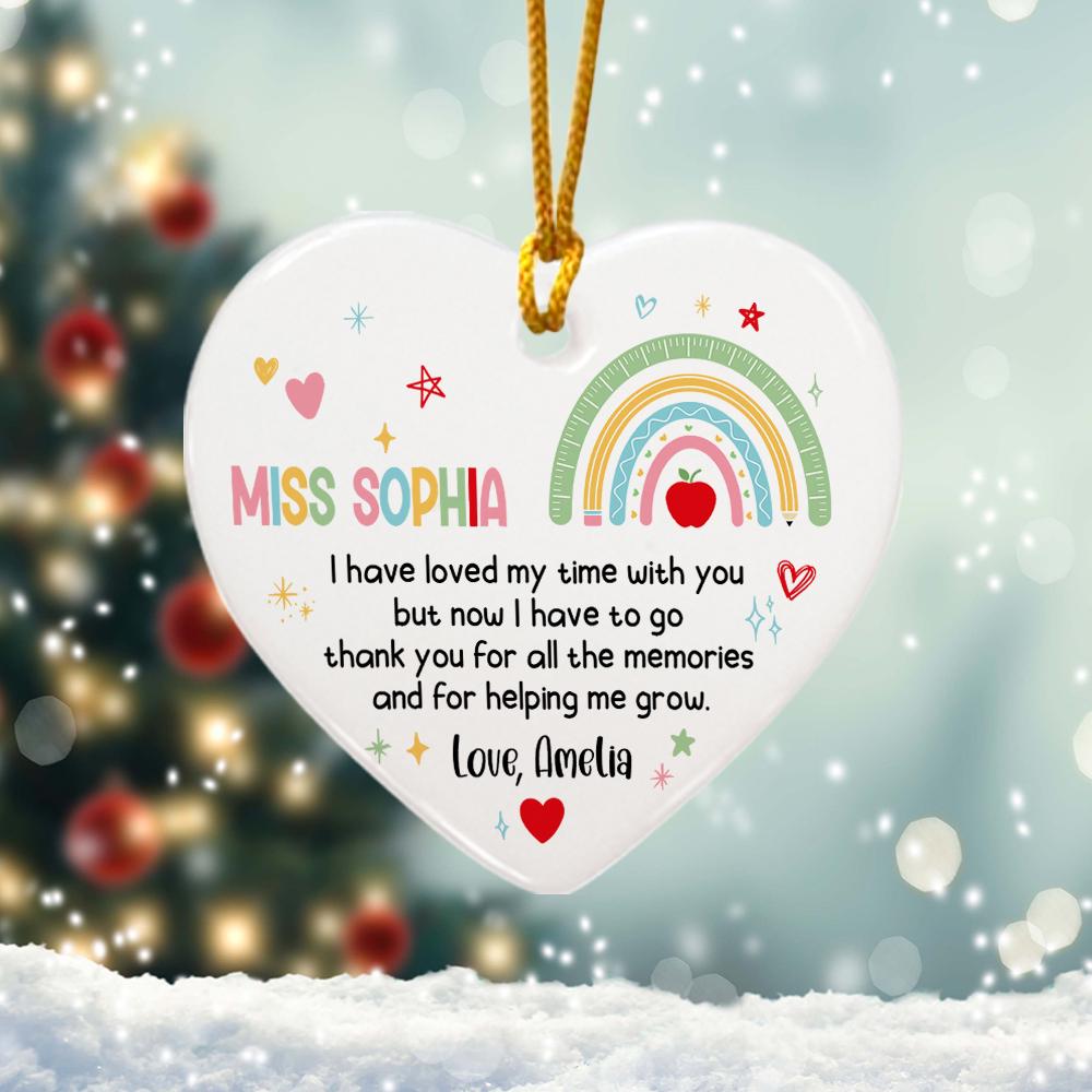 Nursery Teacher Gift, Personalized Nursery Rainbow Teacher Christmas Ornament, Teacher Appreciation Gift, Christmas Teacher Gift