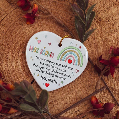Nursery Teacher Gift, Personalized Nursery Rainbow Teacher Christmas Ornament, Teacher Appreciation Gift, Christmas Teacher Gift