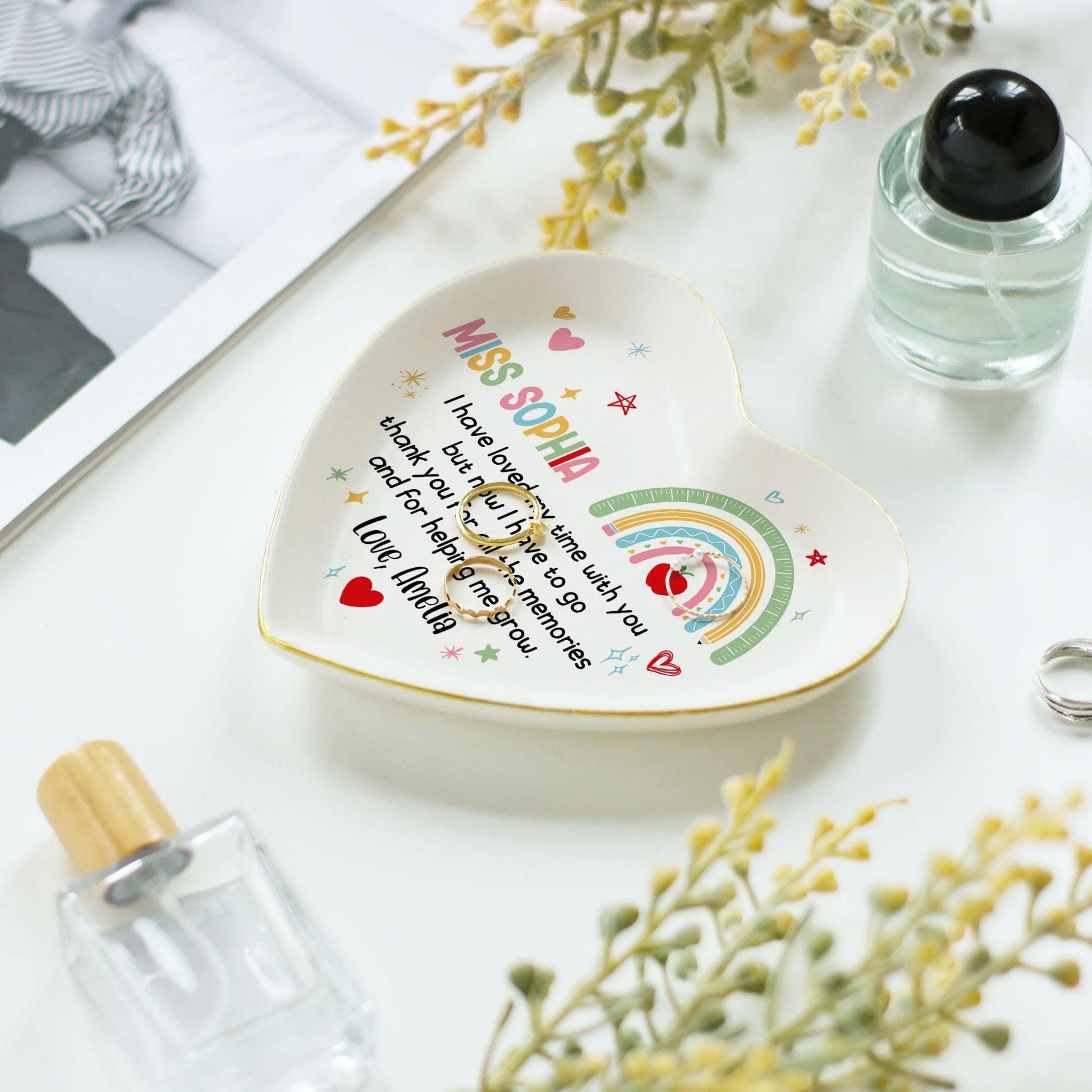 Nursery Teacher Appreciation Gift, Custom Nursery Rainbow TeacherJewelry Dish, Gifts for Teachers, Thank You Teacher Gifts, Christmas Gifts