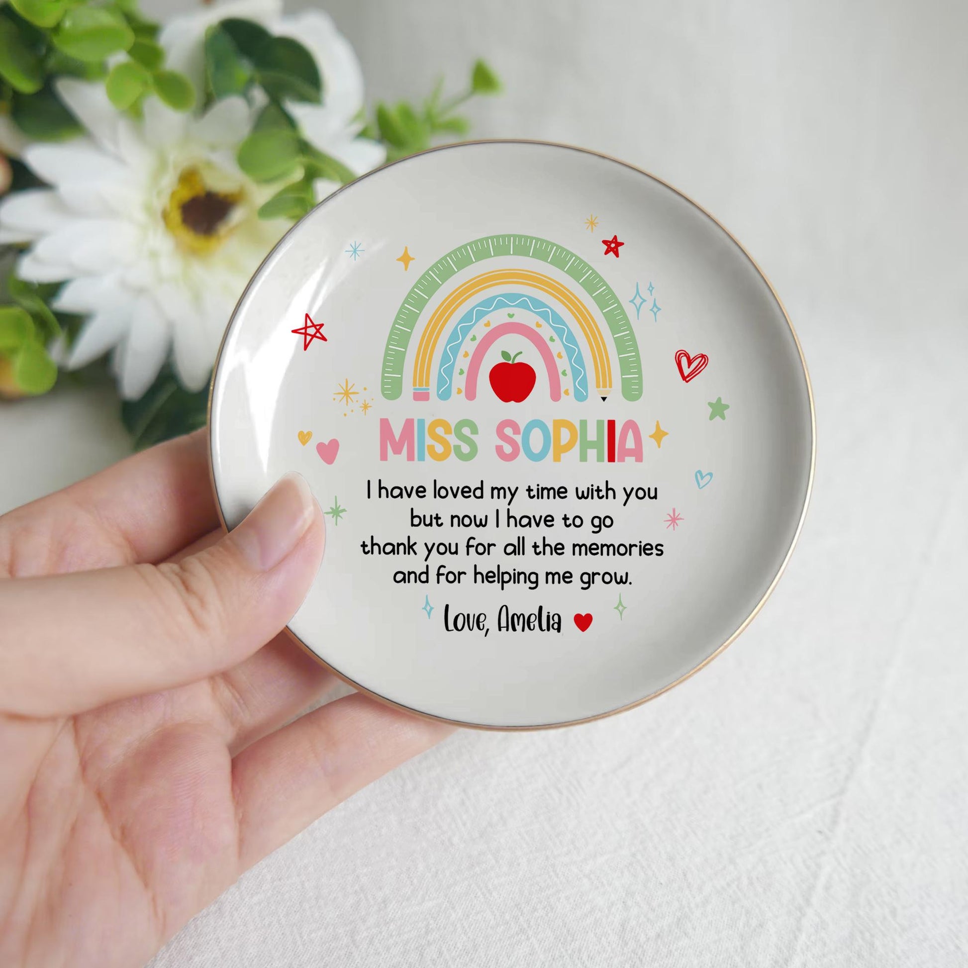 Nursery Teacher Appreciation Gift, Custom Nursery Rainbow TeacherJewelry Dish, Gifts for Teachers, Thank You Teacher Gifts, Christmas Gifts