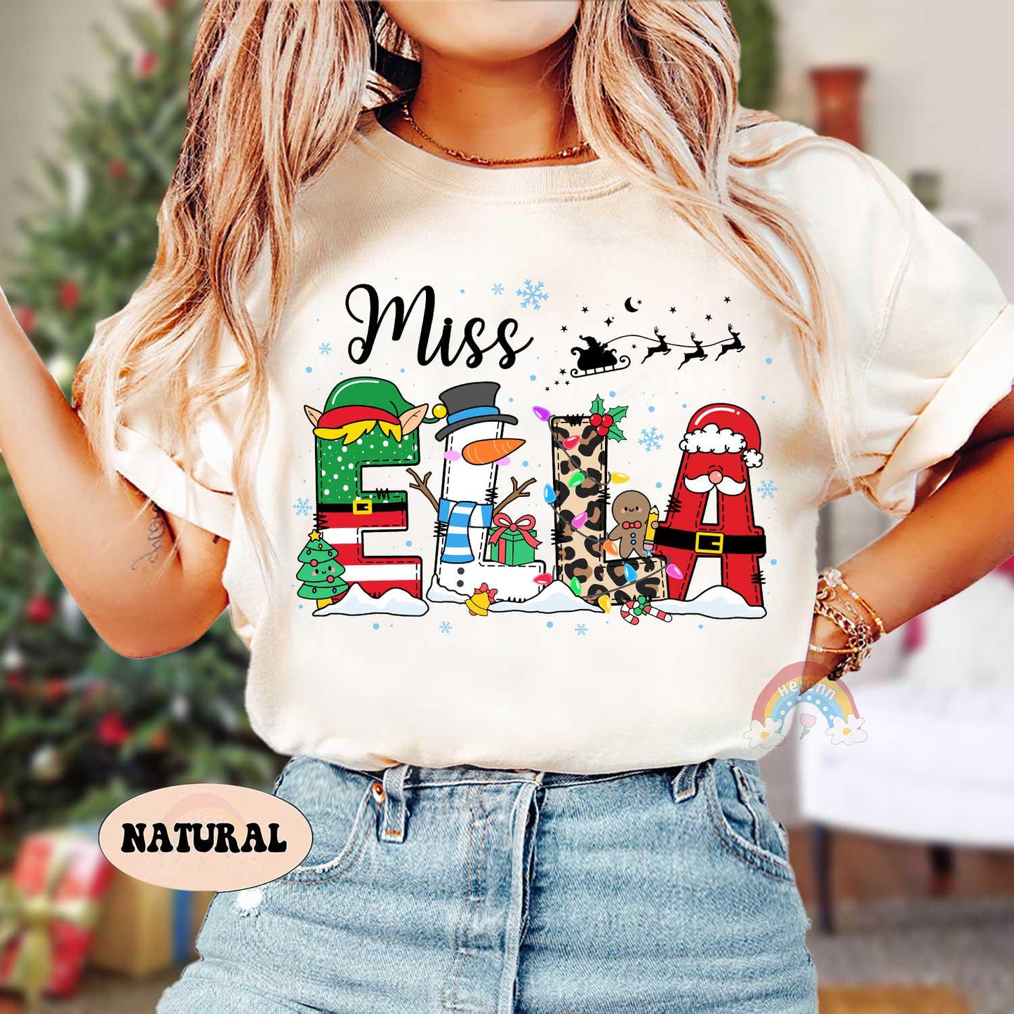 Personalized Teacher Christmas Shirt, Christmas Teacher Sweatshirt, Custom Teacher Gift, Merry Christmas Teacher, Teacher Christmas Gifts