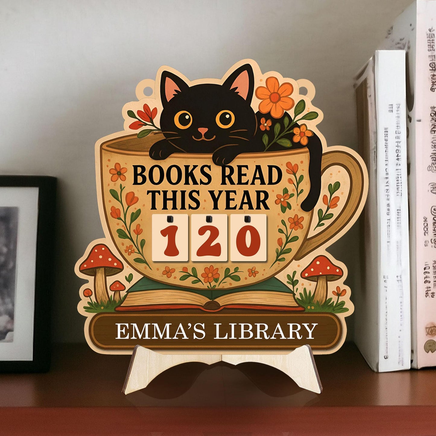 Personalized Books Read Tracker, Custom Teacher Gift, Librarian Gifts, Books Read This Year, Bookshelf Counter, Book Lovers Gift Reader Gift