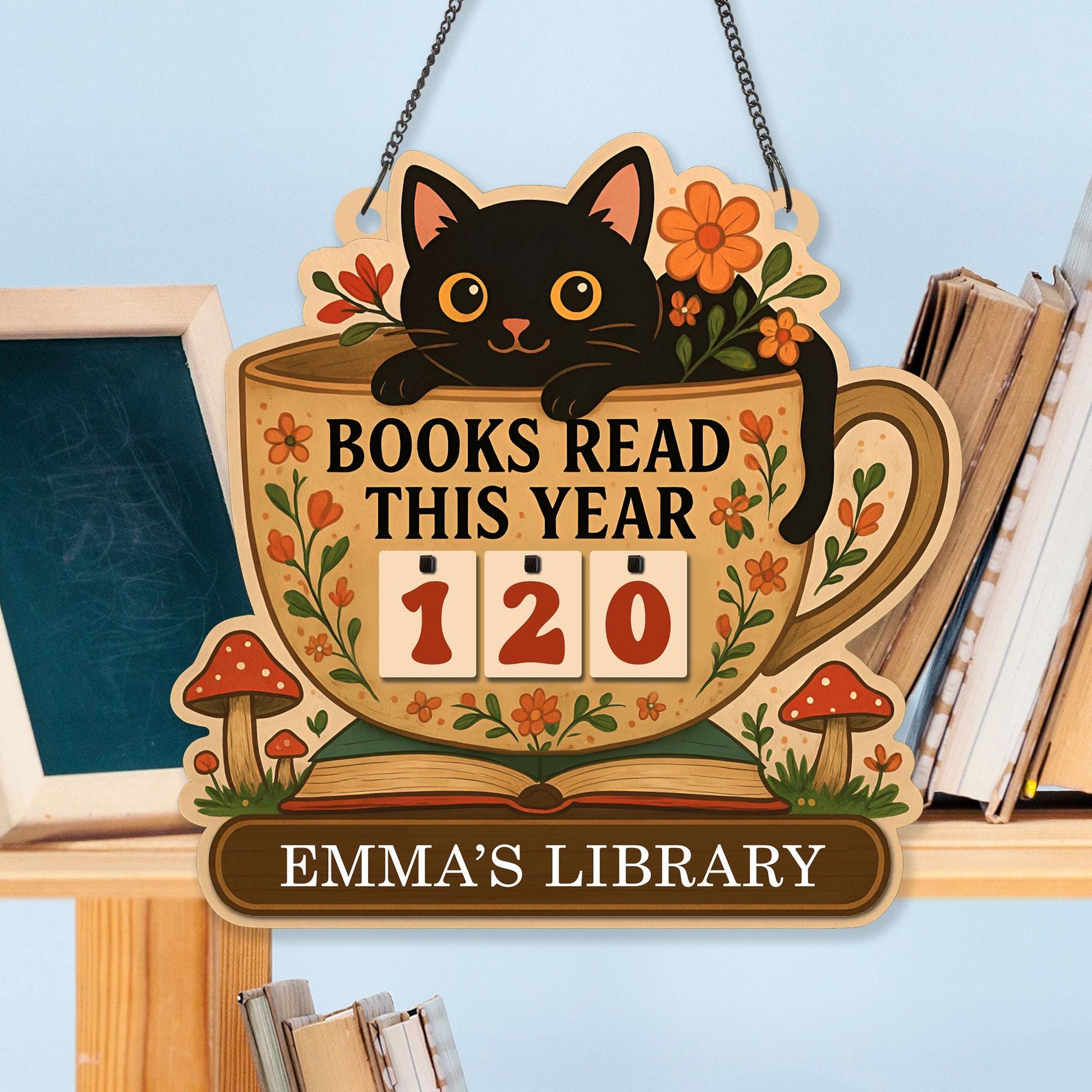 Personalized Books Read Tracker, Custom Teacher Gift, Librarian Gifts, Books Read This Year, Bookshelf Counter, Book Lovers Gift Reader Gift