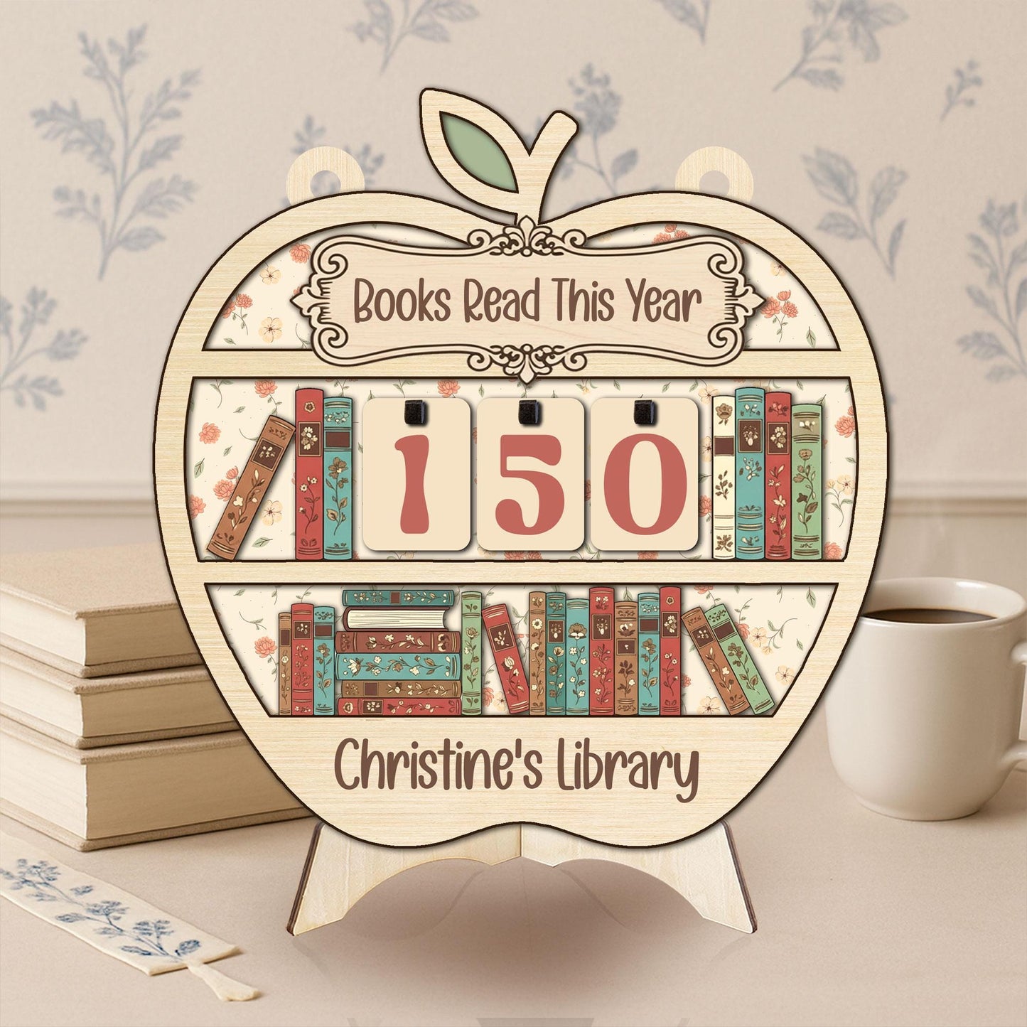 Personalized Books Read Tracker, Librarian Gifts, Custom Teacher Gift, Books Read This Year, Bookshelf Counter, Book Lovers Gift Reader Gift