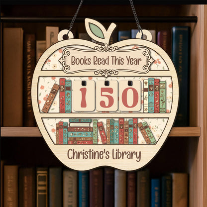 Personalized Books Read Tracker, Librarian Gifts, Custom Teacher Gift, Books Read This Year, Bookshelf Counter, Book Lovers Gift Reader Gift