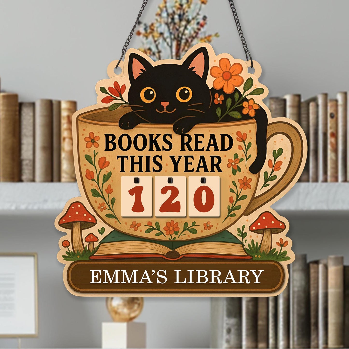 Personalized Books Read Tracker, Custom Teacher Gift, Librarian Gifts, Books Read This Year, Bookshelf Counter, Book Lovers Gift Reader Gift