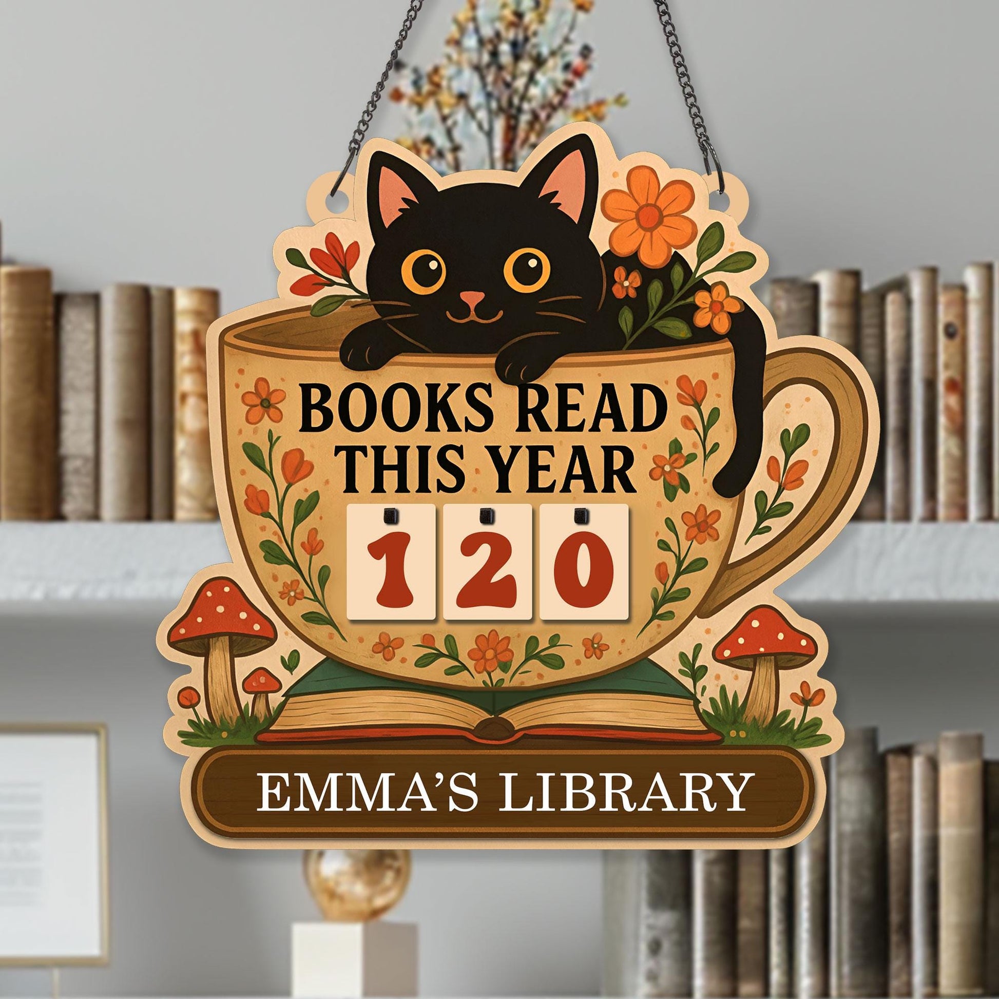 Personalized Books Read Tracker, Custom Teacher Gift, Librarian Gifts, Books Read This Year, Bookshelf Counter, Book Lovers Gift Reader Gift