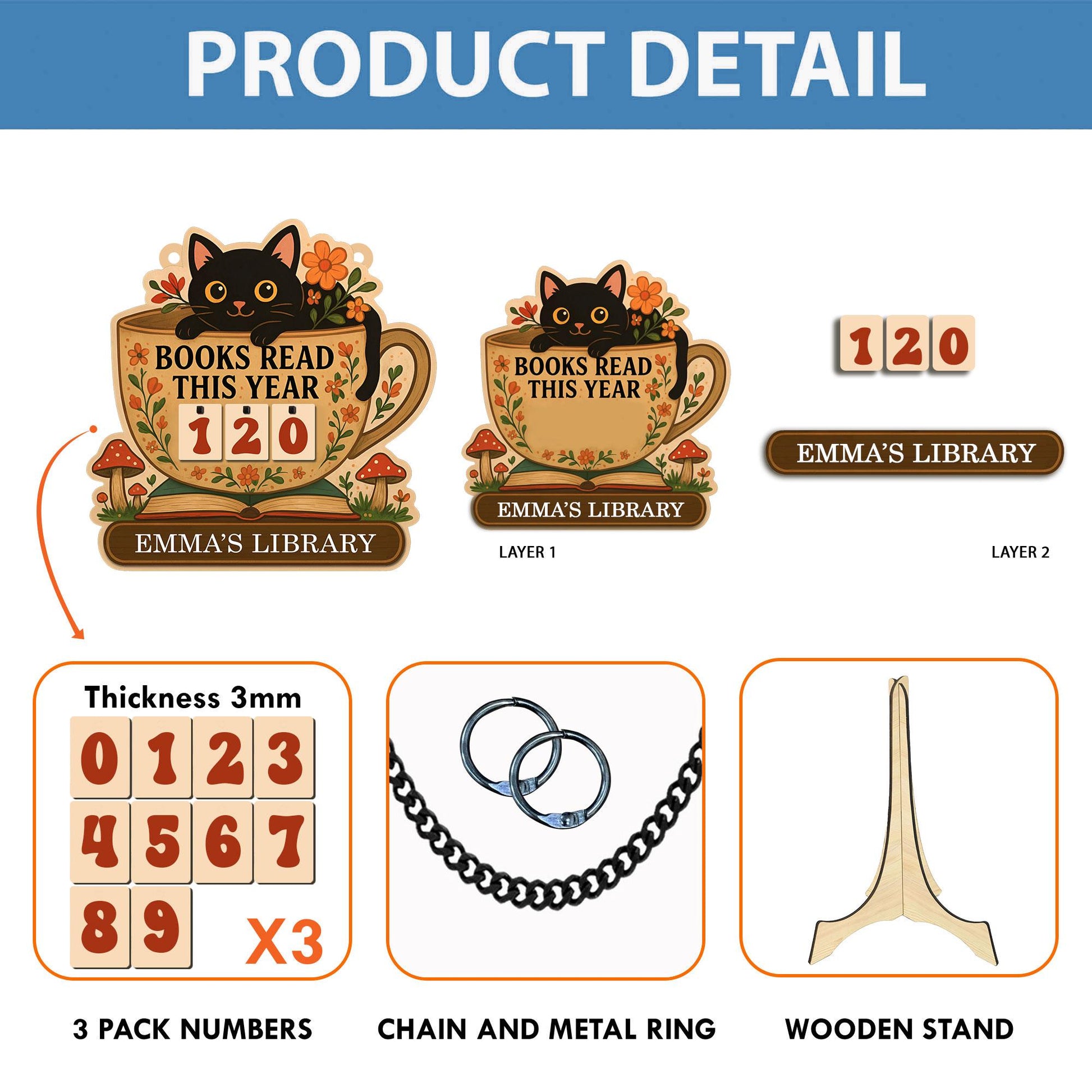 Personalized Books Read Tracker, Custom Teacher Gift, Librarian Gifts, Books Read This Year, Bookshelf Counter, Book Lovers Gift Reader Gift