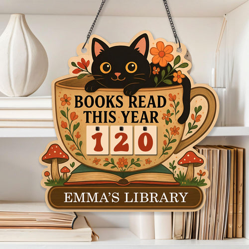 Personalized Books Read Tracker, Custom Teacher Gift, Librarian Gifts, Books Read This Year, Bookshelf Counter, Book Lovers Gift Reader Gift