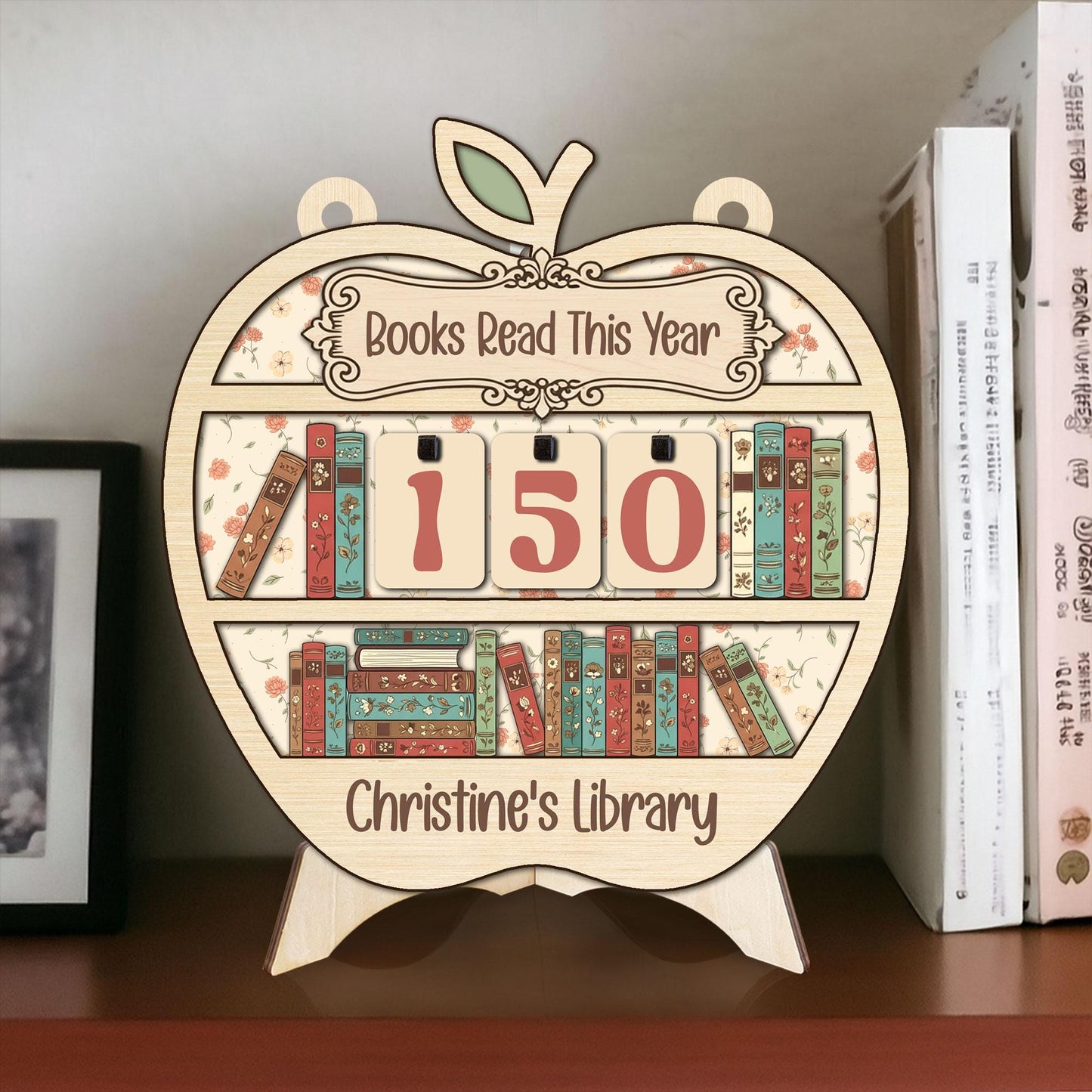 Personalized Books Read Tracker, Librarian Gifts, Custom Teacher Gift, Books Read This Year, Bookshelf Counter, Book Lovers Gift Reader Gift