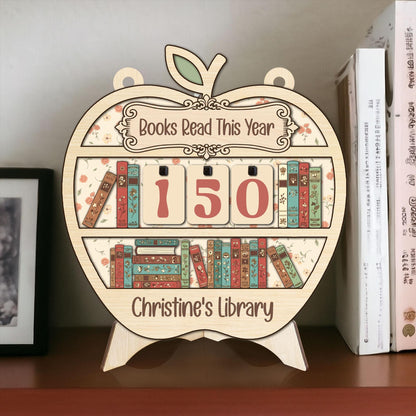 Personalized Books Read Tracker, Librarian Gifts, Custom Teacher Gift, Books Read This Year, Bookshelf Counter, Book Lovers Gift Reader Gift