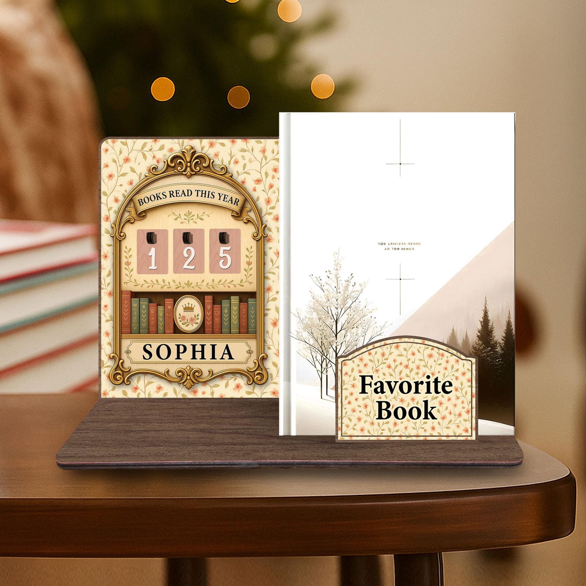 Personalized Wooden Book Tracker, Library Decor, Reading Lover Gift