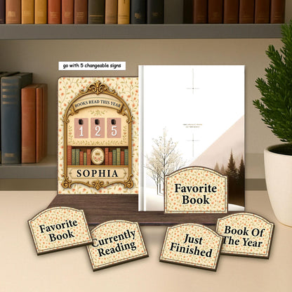 Personalized Wooden Book Tracker, Library Decor, Reading Lover Gift