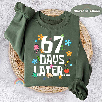 67 Days Later 67th Day of School Shirt, Six Seven Meme Funny Teacher Shirt Student Tshirt, Boys Teens Gift, Gen Alpha Humor, Gen Z Teenager